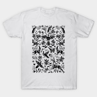 Mexican Otomí Design in Black T-Shirt